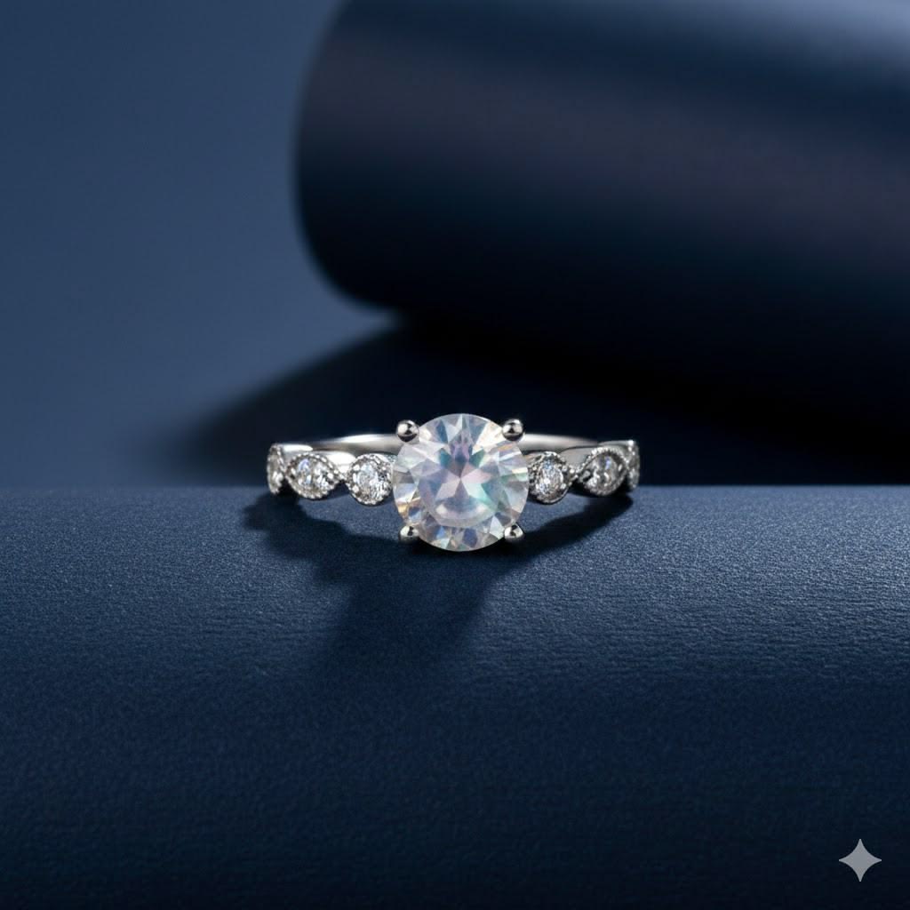 Moonstone Solitaire Ring